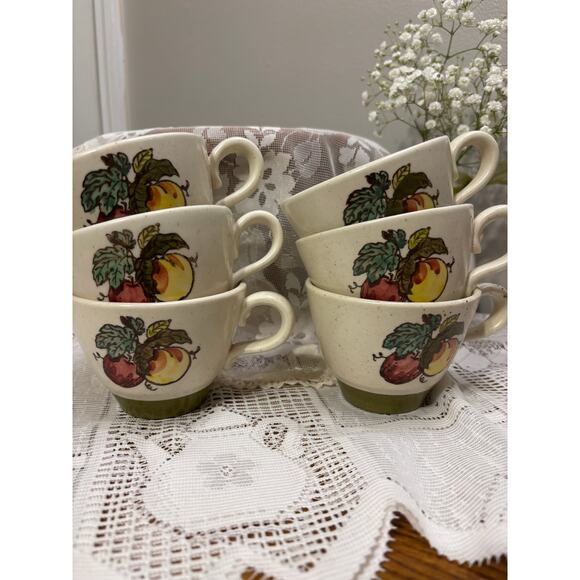 Poppytrail by Metlox Provincial Fruit Cup Mug Tea California USA Set of 6 - Picture 4 of 6